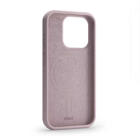 Nakładka Etteri Silicone Mag do iPhone 15 Pro 6,1" jasnoróżowa