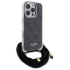 Original Handyhülle IPHONE 16 PRO Guess Hardcase Crossbody Cord 4G Print (GUHCP16LHC4SEK) schwarz
