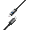 Acefast C15-04 USB-C - USB-C-Kabel mit Display 480Mb/s 66W 1,2m - Schwarz