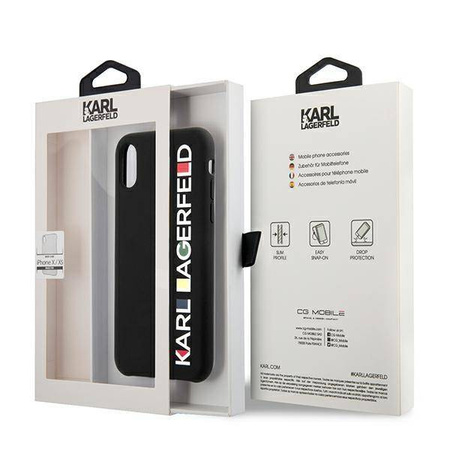 Original Handyhülle IPHONE X / XS Karl Lagerfeld Hardcase Glossy Bauhaus schwarz