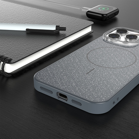 Nakładka Glitter Thin Mag do iPhone 16e czarna