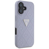 Case IPHONE 16 Guess Hot Stamp 4G Pattern Triangle Metal Logo purple