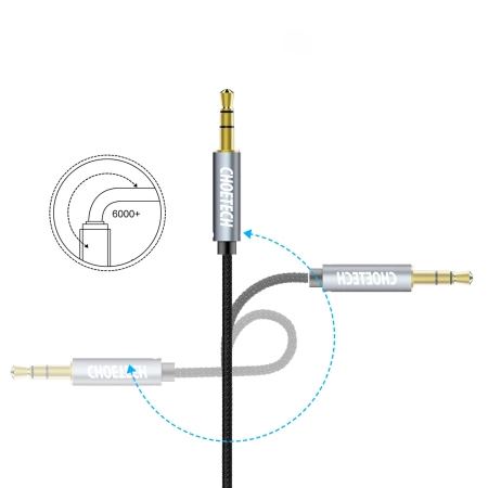 Choetech AUX002 cable mini jack 3.5mm (male) / mini jack 3.5mm (male) 1.2m - black
