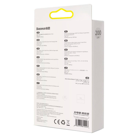 Baseus Crystal Shine Series USB cable - Lightning 2,4A 20W 2m blue (CAJY001203)