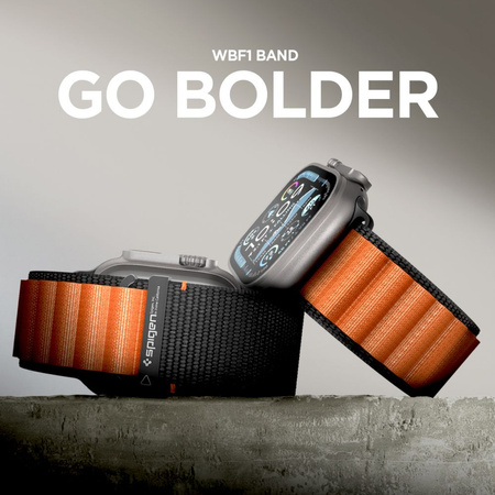 SPIGEN WBF1 BAND APPLE WATCH 6 / 7 / 8 / 9 / 10 / SE / ULTRA 1 / 2 (44 / 45 / 46 / 49 MM) BLACK/ORANGE