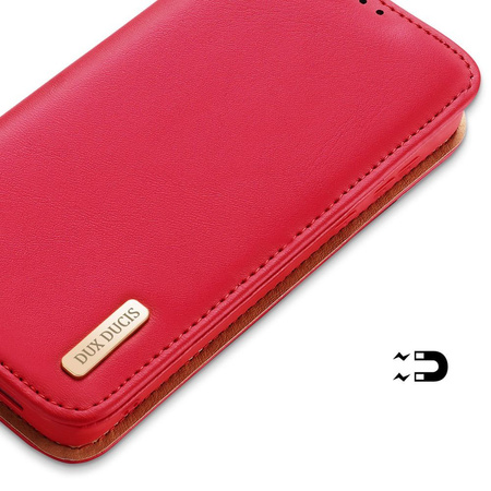 DUX DUCIS Hivo - skórzane etui portfelik do Samsung Galaxy S24 Plus czerwone