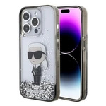 Etui Karl Lagerfeld Liquid Glitter Ikonik do iPhone 15 Pro - przezroczyste