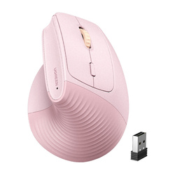 Wireless Vertical Mouse Ugreen M571 2.4GHz + BT (Pink)