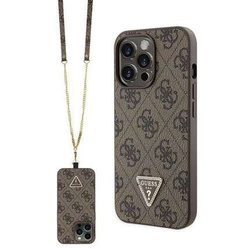Original Case IPHONE 13 PRO Guess Hardcase Crossbody 4G Metal Logo (GUHCP13LP4TDSCPW) brown