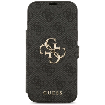 Guess Book 4G Metal Logo Case für iPhone 17 Pro Max - Schwarz
