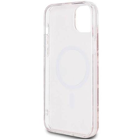 Oryginalne Etui GUESS Hardcase GUHMP15MHGCUSTGP do iPhone 15 Plus (Kompatybilny z Magsafe / IML GCUBE / różowy)