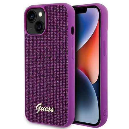 Guess Disco Metal Script case for iPhone 15 - pink