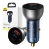 Baseus ładowarka samochodowa USB / USB Typ C 65 W 5 A SCP Quick Charge 4.0+ Power Delivery 3.0 ekran LCD przezroczysty (CCKX-C0A)