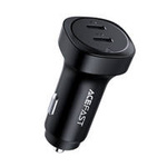 Acefast car charger 72W, 2x USB Type C, PPS, Power Delivery, Quick Charge 3.0, AFC, FCP black (B2 black)