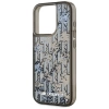 Karl Lagerfeld Liquide Glitter Monogram Gradient iPhone 15 Pro Hülle - Schwarz