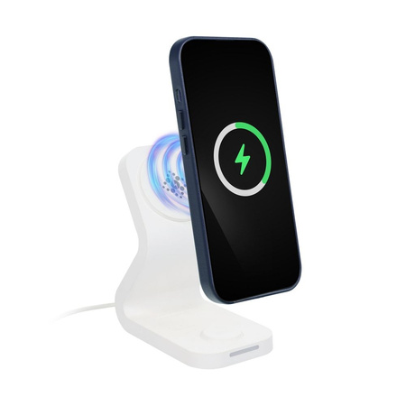 Futerał LEATHER MAG COVER kompatybilny z MagSafe do IPHONE 16 Plus niebieski