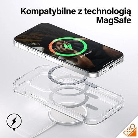 PanzerGlass HardCase with MagSafe with D3O and Military Grade Certified for iPhone 15 Pro - Transparent