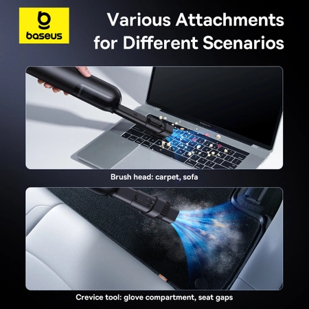 Baseus A0 Pro 4000Pa HEPA kabelloser Autostaubsauger – Schwarz