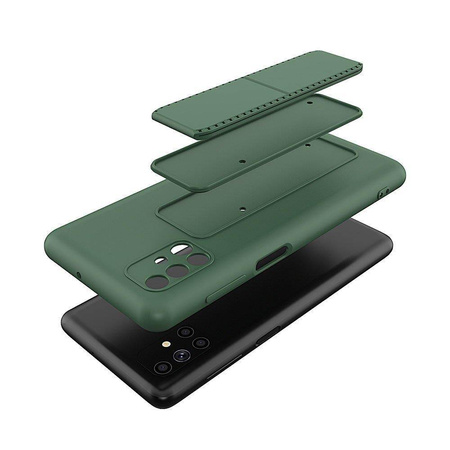 Wozinsky Kickstand Case elastyczne silikonowe etui z podstawką Samsung Galaxy M51 czarny