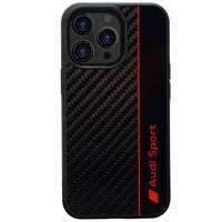 Audi Carbon Fiber Stripe iPhone 13 Pro / 13 6,1" schwarz/schwarz Hardcase AUS-TPUPCIP13P-R8/D1-BK