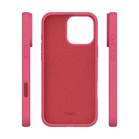 Nakładka Etteri Silicone Mag do iPhone 16 Pro Max 6,9" malinowa
