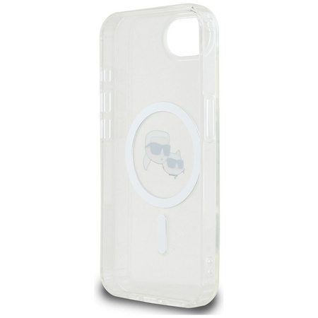 KARL LAGERFELD futerał do IPHONE 16e (SE 4 2025) kompatybilny z MagSafe KLHMPSE4HLSKCH (IML Metal KC Heads) biały