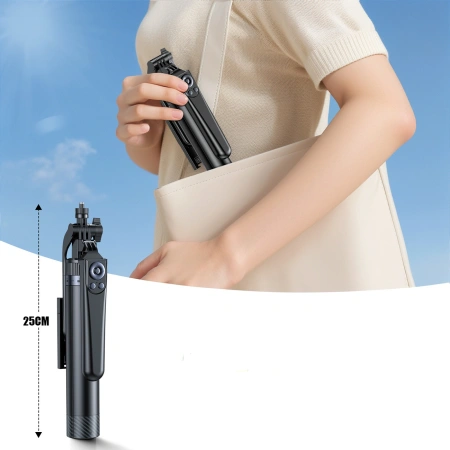 Wozinsky Selfie stick WC1Y30S teleskopowy tripod 1.3m z uchwytem na telefon - czarny