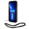 Original Handyhülle IPHONE 14 PRO MAX Guess Hardcase Translucent Pearl Strap schwarz