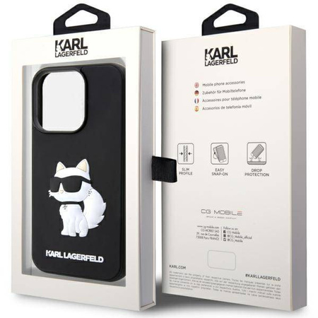 Karl Lagerfeld KLHCP14X3DRKHNK iPhone 14 Pro Max 6.7" black/black hardcase Rubber Choupette 3D