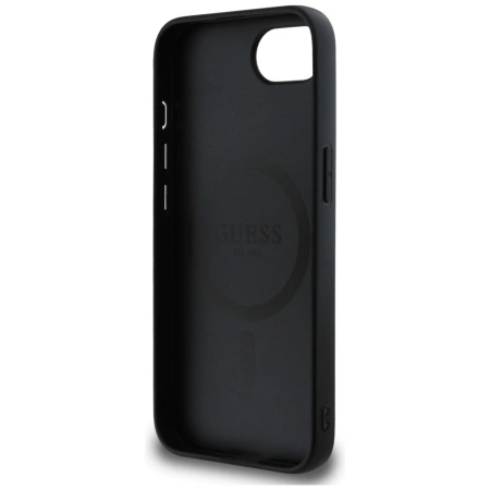 Guess 4G Circle Classic Logo MagSafe case for iPhone 16e - black