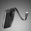 Powerbank SBS 10000mAh PD 20W z wyświetlaczem LCD i wbudowanym kablem USB-C - szary