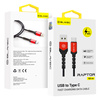 Blavec Kabel Raptor pleciony - USB na Typ C - PD 66W 6A 1 metr (CRA-UC6BR10) czarno-czerwony