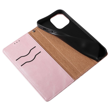 Magnet Strap Case etui do iPhone 13 Pro pokrowiec portfel + mini smycz zawieszka różowy
