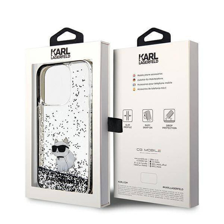 Karl Lagerfeld nakładka do iPhone 14 Pro 6,1" KLHCP14LLKCNSK HC LIQ. GLITTER C transparentna