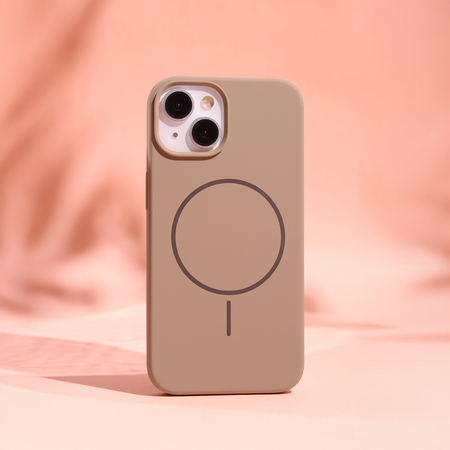 Nakładka Silicone Thin Mag do iPhone 17 Pro Max 6,9" brązowa