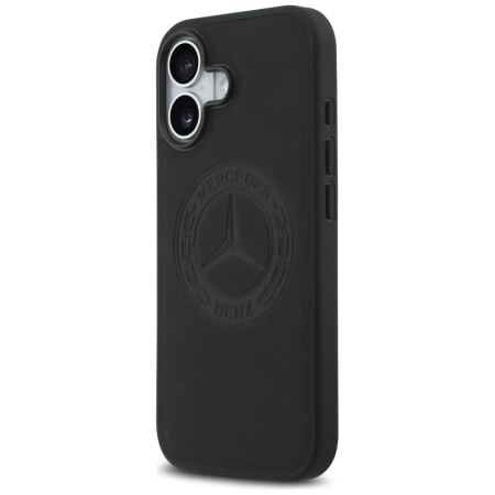 Mercedes Leather Vintage Logo MagSafe Case for iPhone 17 - Black