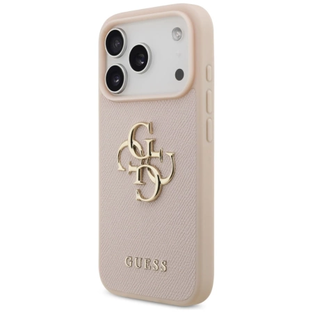Guess Grained Big 4G &amp; Classic Logo iPhone 17 Pro Hülle - Rosa