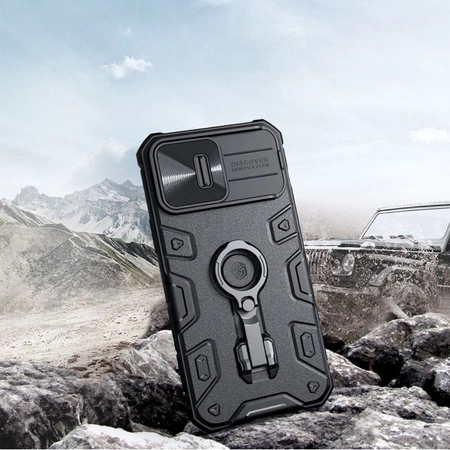 Nillkin CamShield Armor Pro Case iPhone 14 Pro case armored cover stand ring black