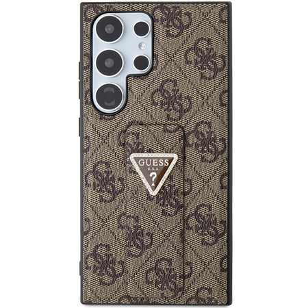 Guess GUHCS24LPGS4TDW S24 Ultra S928 brown/brown hardcase Grip Stand 4G Triangle Strass