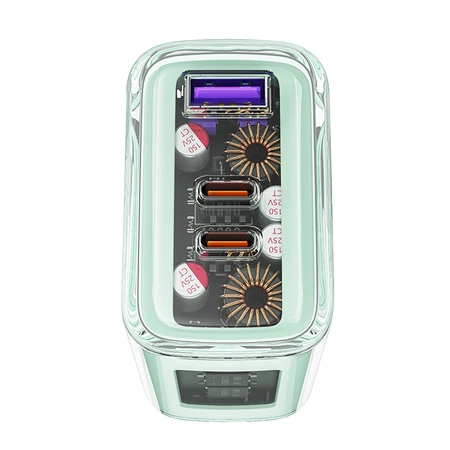 Acefast Ladegerät GaN 65W 3 Ports (1xUSB, 2xUSB C) grau (A45)