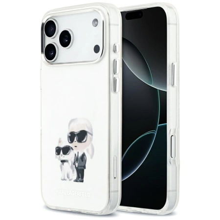 Karl Lagerfeld IML Aquarelle Karl & Choupette & Logo MagSafe Case for iPhone 17 Pro Max - White