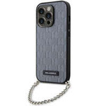 Karl Lagerfeld KLHCP14LSACKLHPG iPhone 14 Pro 6,1&quot; Silber/Silber Hardcase Saffiano Monogram Chain