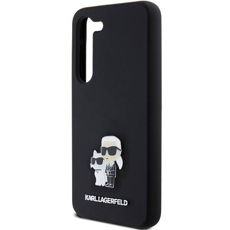 Oryginalne Etui KARL LAGERFELD hardcase Silicone Karl&Choupette Metal Pin KLHCS24SSMHKCNPK do Samsung Galaxy S24 czarny