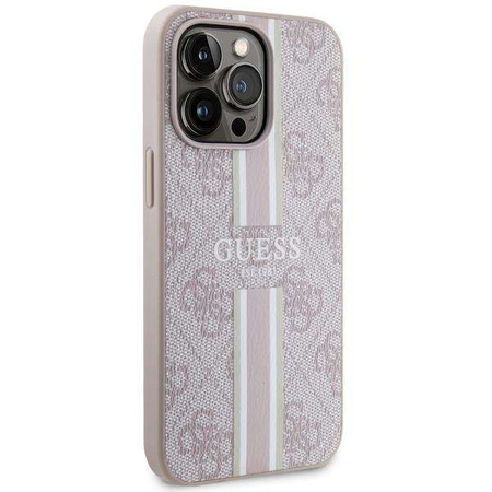 Guess GUHMP13XP4RPSP iPhone 13 Pro Max 6,7&quot; rosa/rosa Hartschale 4G bedruckte Streifen MagSafe