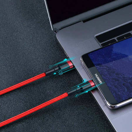 Baseus Cafule Cable wytrzymały nylonowy kabel przewód USB-C PD / USB-C PD PD2.0 60W 20V 3A QC3.0 1M czarny-szary (CATKLF-GG1)