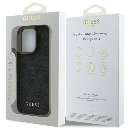 Original Case IPHONE 16 PRO Guess Hardcase 4G Charms Collection (GUHCP16LGF4GGR) black