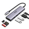 Ugreen 6w1 wielofunkcyjny HUB USB Typ C - 2x USB 3.2 Gen 1 / HDMI 4K 60Hz / czytnik kart SD i TF / USB Typ C PD 100W szary (60384 CM511)