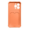 Card Armor Case etui pokrowiec do iPhone 12 Pro portfel na kartę silikonowe pancerne etui Air Bag pomarańczowy
