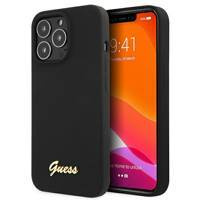 Guess GUHMP13LLSLMGBK iPhone 13 Pro / 13 6.1 "schwarz / schwarzes Hardcase Silikonschrift Gold Logo