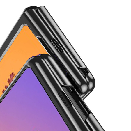 Plating Case Hülle für Samsung Galaxy Z Fold 4 Hülle mit metallischem Rahmen blau